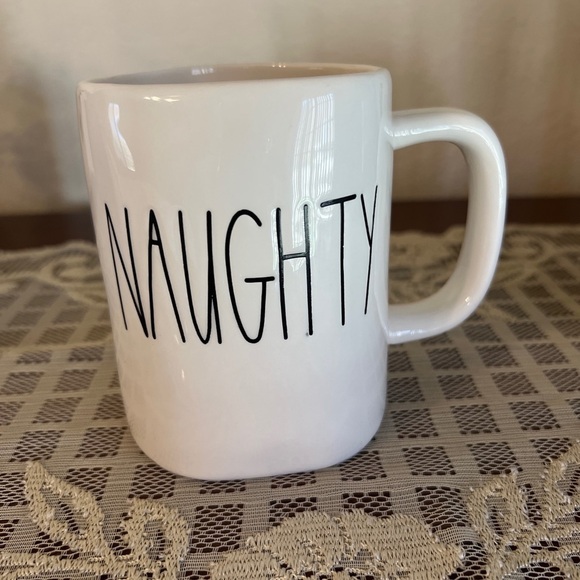 Rae Dunn by Magenta “NAUGHTY” Mug Traditional Rae Dunn Farmhouse Letters & Shape - Picture 1 of 5